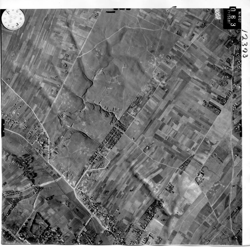 Zdjęcie lotnicze Górek Czechowskie w 1944 roku