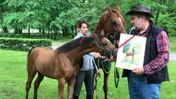 Minister rolnictwa Jan Krzysztof Ardanowski podczas wizyty w stadninie 
