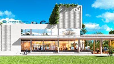 Widok budynku od strony placu dworcowego