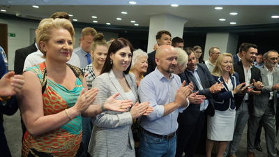 Radość na wieczorze wyborczym Koalicji Obywatelskiej w Lublinie. "Jesteśmy bardzo zadowoleni"