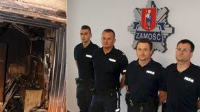 Życie mieszkaniec Zamościa zawdzięcza czterem policjantom. To st. sierż. Łukasz Świrk, st. post. Przemysław Sołoducha, st. sierż. Radosław Cieplak oraz sierż. Michał Wojtowicz