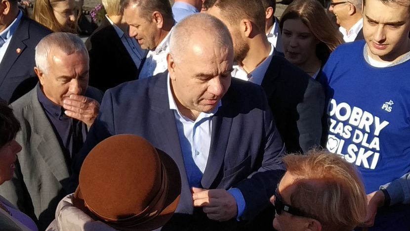 Jacek Sasin na październikowym (2019) spotkaniu z wyborcami w Chełmie