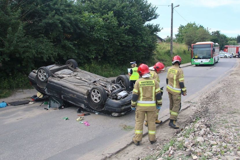 Dachowanie audi na ul. Janowskiej