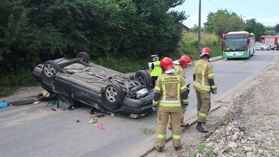 Dachowanie audi na ul. Janowskiej