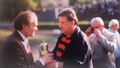 Na pożegnaniu Janusza Cieślińskiego, wybitnego lubelskiego sportowca, w tle Stanisław Zalewski
