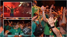 Tak piłkarze i kibice Górnika Łęczna świętowali w nocy awans do I ligi [zdjęcia]