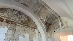 Odkryte malowidła na parterze Akademii Zamojskiej