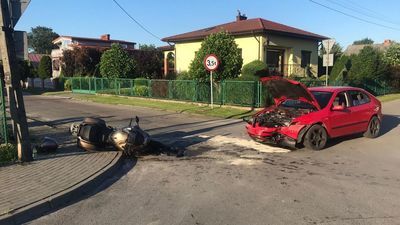 Wypadek w powiecie lubartowskim. Wymusiła pierwszeństwo przejazdu na motocykliście