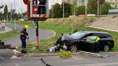Wypadek na ul. Armii Krajowej w Lublinie. Pijany kierowca za kierownicą