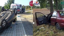 Lubelskie. Daewoo rozbite na drzewie i dachowanie peugeota. Dwa poważne wypadki