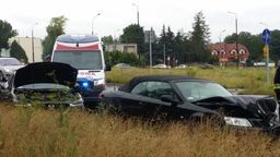 Wypadek na skrzyżowaniu ul. Wrotkowskiej i Diamentowej w Lublinie