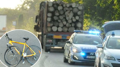 Seria niefortunnych zdarzeń. Ładunek z ciężarówki spadł na rowerzystę