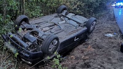 Śmiertelny wypadek koło Łukowa. Kierowcy dachującego VW nie udało się uratować