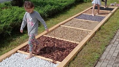 Ścieżka pobudzająca zmysł dotyku powstanie w ramach nowego ogrodu sensorycznego zaplanowanego dla SP nr 6 w Puławach (zdjęcie poglądowe) 