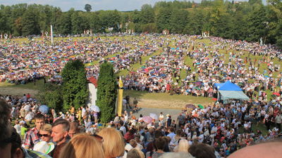 Pielgrzymi w Wąwolnicy w 2018 r.