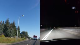 Latarnia w gminie Niemce w dzień i w nocy