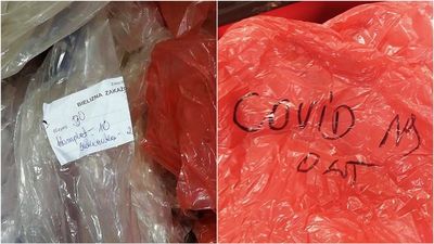 Znaleźli worki z napisem „COVID 19”. Ewakuacja pracowników   