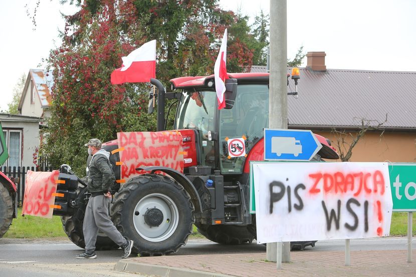 Protest rolników w Łucce koło Lubartowa
