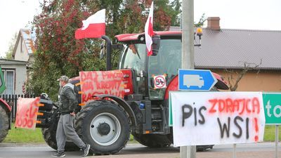 Protest rolników w Łucce koło Lubartowa