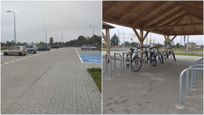 W znikomym stopniu wykorzystywany jest zarówno parking dla samochodów, jak też – nawet w ciepłe dni – zadaszone stojaki dla rowerów