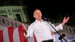 Prezydent Andrzej Duda podczas wizyty w Zamościu.