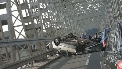 Karambol na starym moście w Puławach