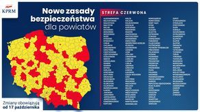 Lublin, Chełm, Zamość, Puławy, Świdnik i kolejne powiaty w czerwonej strefie