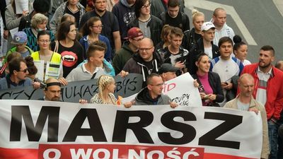 Marsz koronasceptyków w Lublinie 