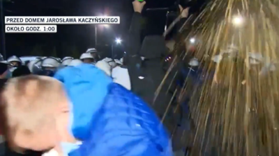 Nocne starcia z policją przed domem Jarosława Kaczyńskiego