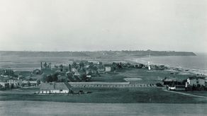 Gdynia, początek lat 20. Widok z Kamiennej Góry przed rozpoczęciem budowy portu gdyńskiego