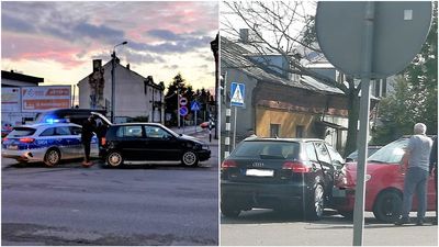 Kolizja z wtorku (z lewej) oraz z października (z prawej)