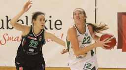 Morgan Bertsch (z piłką) poprowadziła Pszczółkę do zwycięstwa w Gdyni.