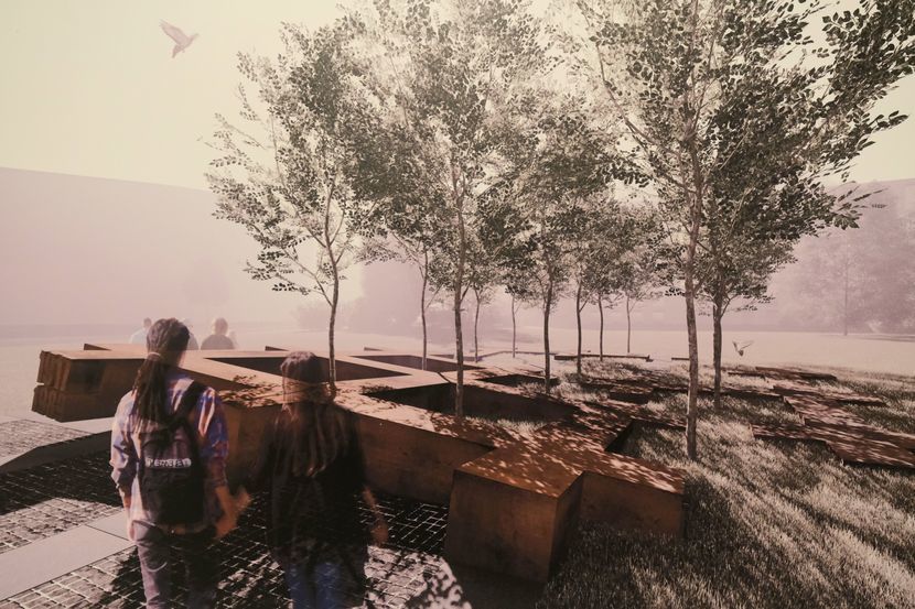 Projekt pomnika został wybrany 30 grudnia zeszłego roku. Przedstawia połączone w kratownicę krzyże, spomiędzy których wyrastają drzewa