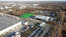 Na zielono oznaczono działkę, na której powstanie Centrum Badawczo-Rozwojowe