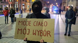 Jedno z haseł podczas protestu w Lublinie