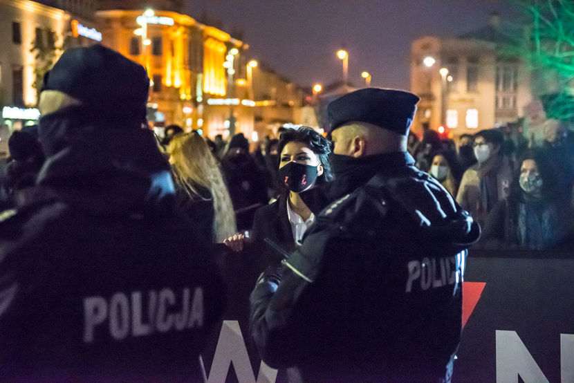 Policja podczas protestu w Lublinie