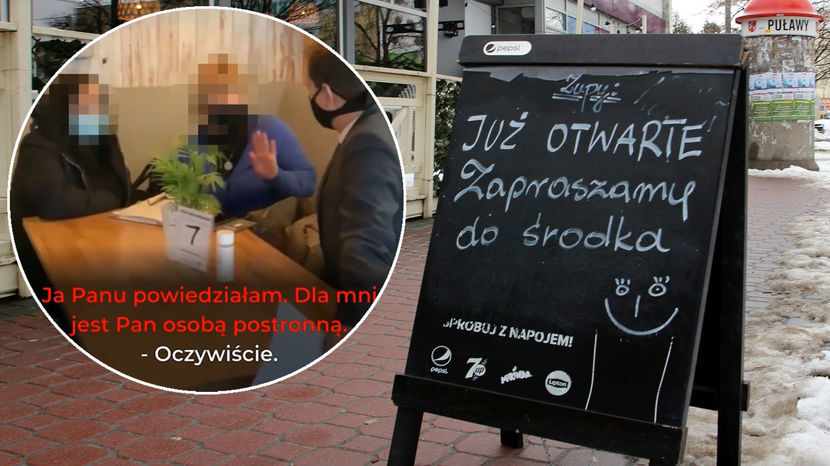Fragment kontroli z 3 lutego w restauracji przy Centralnej 10 w Puławach