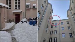 Lublin: Nad klatką schodową wisiała duża śnieżna zaspa. Po całym dniu zarządca ją usunął