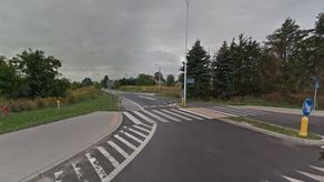 Wjazd w ul. Poligonową z ul. Zelwerowicza
