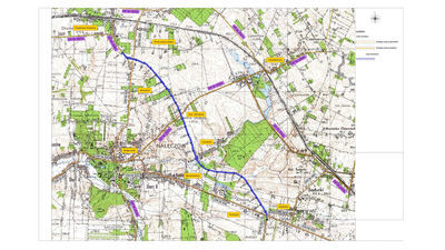 Tak wygląda przebieg pierwszego etapu obwodnicy Nałęczowa. Nowa droga umożliwi wyprowadzenie z centrum uzdrowiskowego miasta ruch tranzytowy, na co od lat czekają mieszkańcy, turyści i kuracjusze 