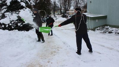 Uczestnicy akcji Śnieżne Anioły