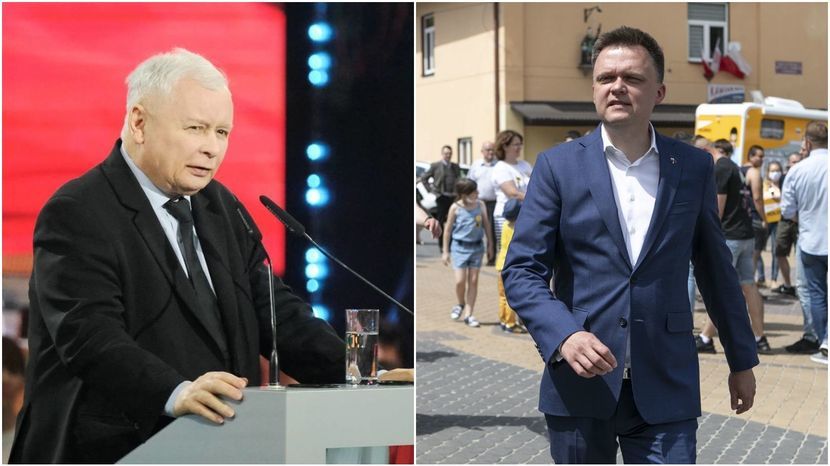 Jarosław Kaczyński i Szymon Hołownia