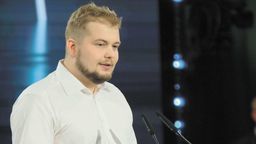 Michał Moskal podczas spotkania młodzieżówki PiS w ubiegłym roku w Lublinie