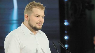 Michał Moskal podczas spotkania młodzieżówki PiS w ubiegłym roku w Lublinie