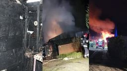 W wyniku pożaru zniszczone zostały drewniane budynki gospodarcze stojące na dwóch posesjach