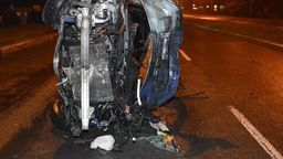 Samochód dachował i stanął w ogniu. W środku był 20-latek