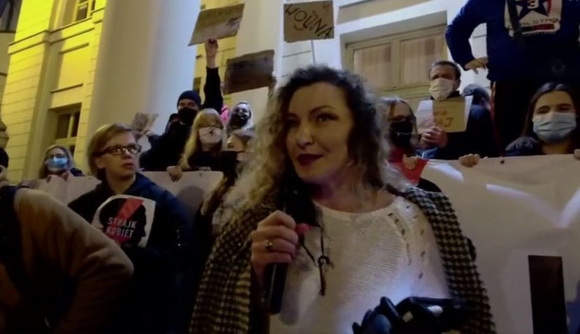 Październik 2020. Monika Pawłowska na proteście ws. praw kobiet w Lublinie