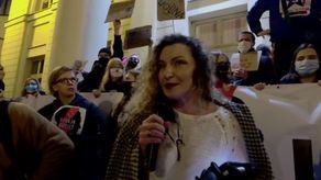 Październik 2020. Monika Pawłowska na proteście ws. praw kobiet w Lublinie