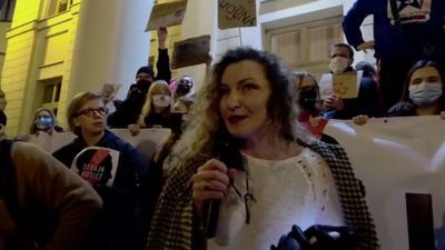 Październik 2020. Monika Pawłowska na proteście ws. praw kobiet w Lublinie