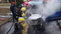 Lublin. Citroen w ogniu na ul. Wokulskiego